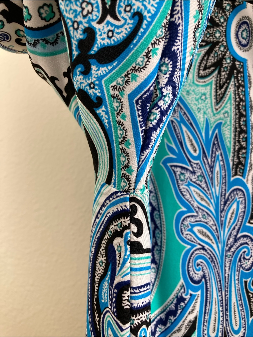 Studio One New York Stretch Dress Size PM Blue Teal Cutout Neckline - Picture 4 of 10